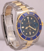 MINT Rolex Submariner Date BLUE DIAMOND 40mm Two-Tone Stainless 18K Gold 116613