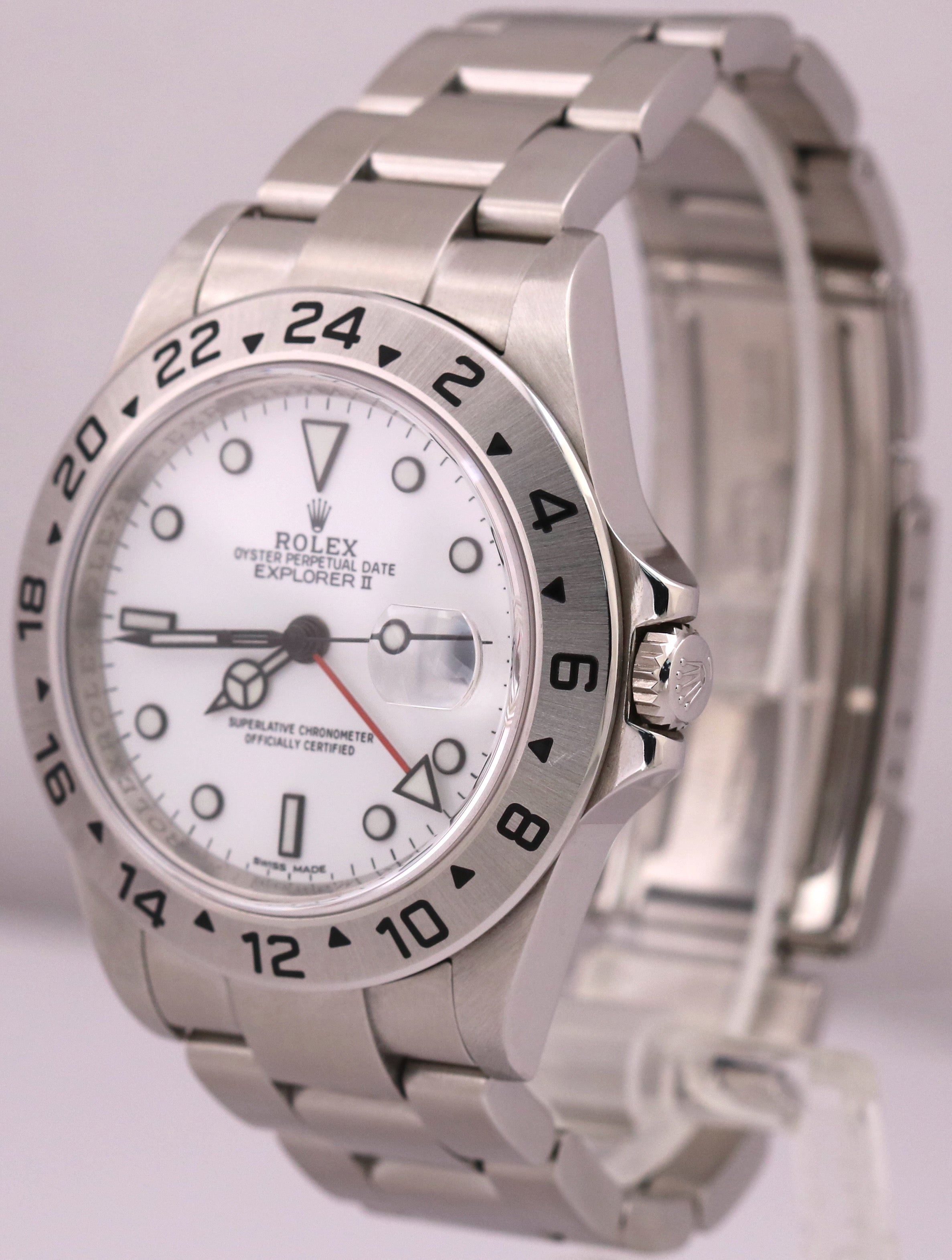 2023 RSC Rolex Explorer II 40mm White 3186 REHAUT Stainless NO-HOLES 16570 BOX