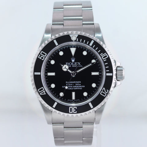 MINT 2010 ENGRAVED REHAUT Rolex Submariner No-Date 4 line 14060 Steel Black Watch