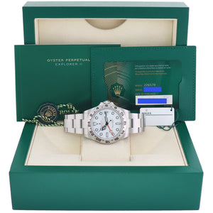 2023 NEW PAPERS Rolex Explorer II 42mm 226570 White Polar Steel Date Watch Box