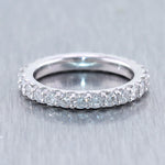 14k White Gold 1.00ctw Diamond Eternity Wedding Band Ring