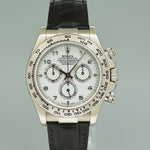 PAPERS Rolex Daytona White Gold 116519 White Arabic Leather 40mm Watch Box