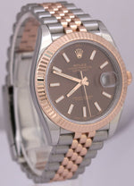 Rolex DateJust CHOCOLATE 18K Rose Gold Two-Tone Steel Brown JUBILEE 41mm 126331