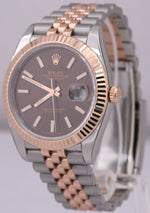 Rolex DateJust CHOCOLATE 18K Rose Gold Two-Tone Steel Brown JUBILEE 41mm 126331