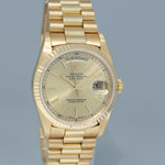 1993 MINT Rolex President Day Date Champagne Dial 18238 Double Quick Set Yellow Gold Watch