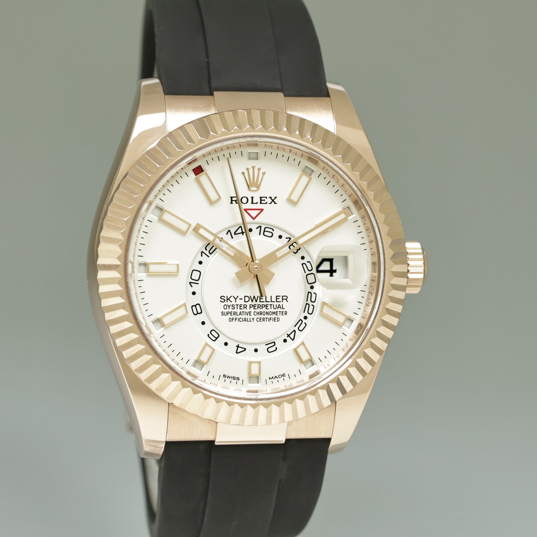 NEW 2023  Rolex Sky-Dweller Rose Gold White Stick Oysterflex 326235 Watch Box