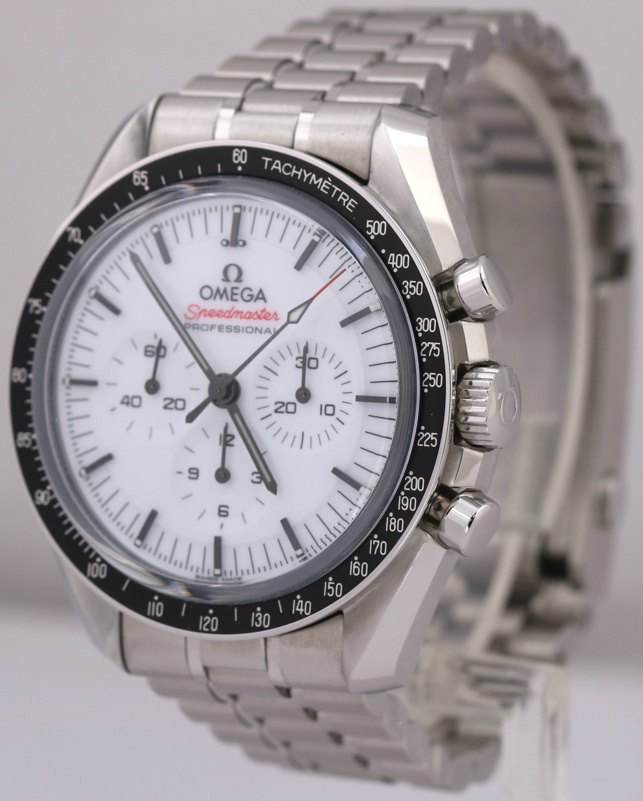 2024 PAPERS Omega Speedmaster Moonwatch WHITE 42mm Steel 310.30.42.50.04.001 BOX