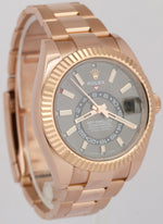 MINT 2021 PAPERS Rolex Sky-Dweller 18K Rose Gold Slate Rhodium 42mm 326935 BOX