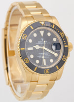 MINT Rolex Submariner Date Ceramic 18K Yellow Gold Black 40mm Watch 116618 BOX