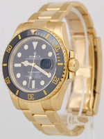 MINT Rolex Submariner Date Ceramic 18K Yellow Gold Black 40mm Watch 116618 BOX