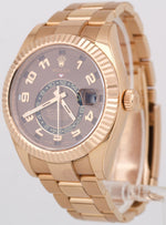 PAPERS Rolex Sky-Dweller CHOCOLATE ARABIC Brown 18K Rose Gold 42mm 326935 BOX