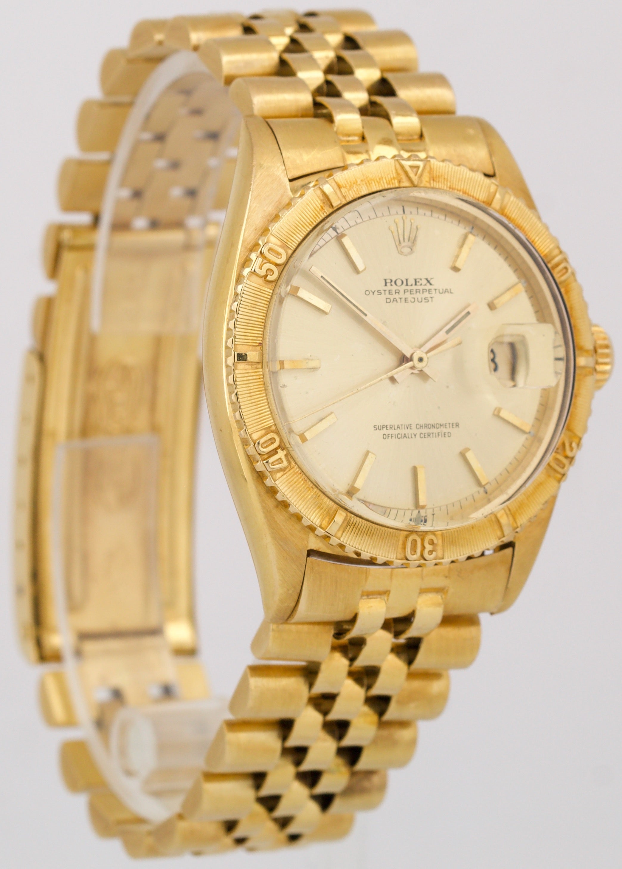 1970 Rolex DateJust Turn-O-Graph CHAMPAGNE 36mm 18K Yellow Gold JUBILEE 1625