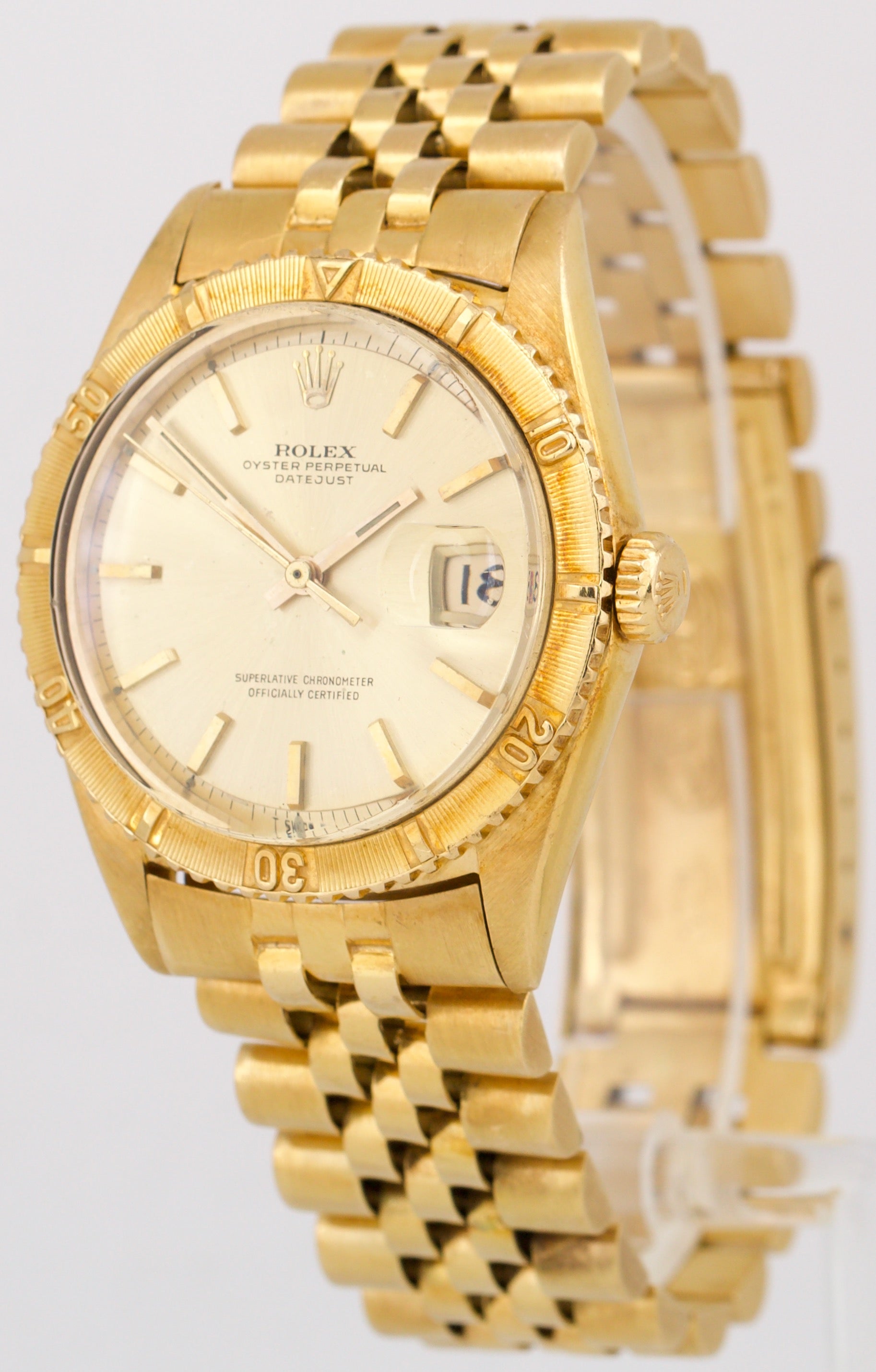 1970 Rolex DateJust Turn-O-Graph CHAMPAGNE 36mm 18K Yellow Gold JUBILEE 1625