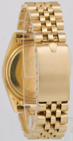 Rolex DateJust Champagne FLORENTINE 36mm 18K Yellow Gold JUBILEE 1611 Watch