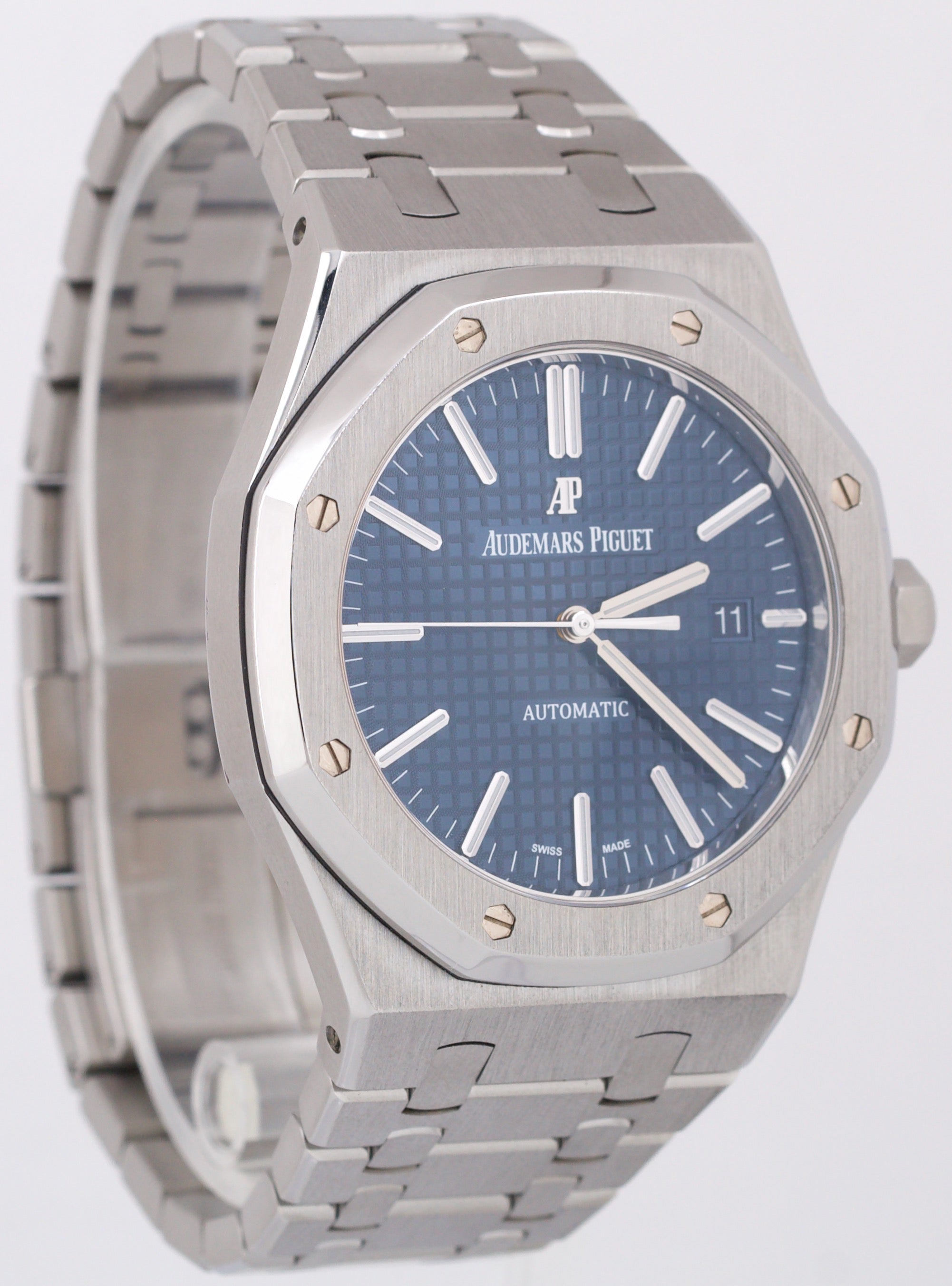 MINT Audemars Piguet Royal Oak BLUE 41mm Stainless Watch 15400ST.OO.1220ST.03