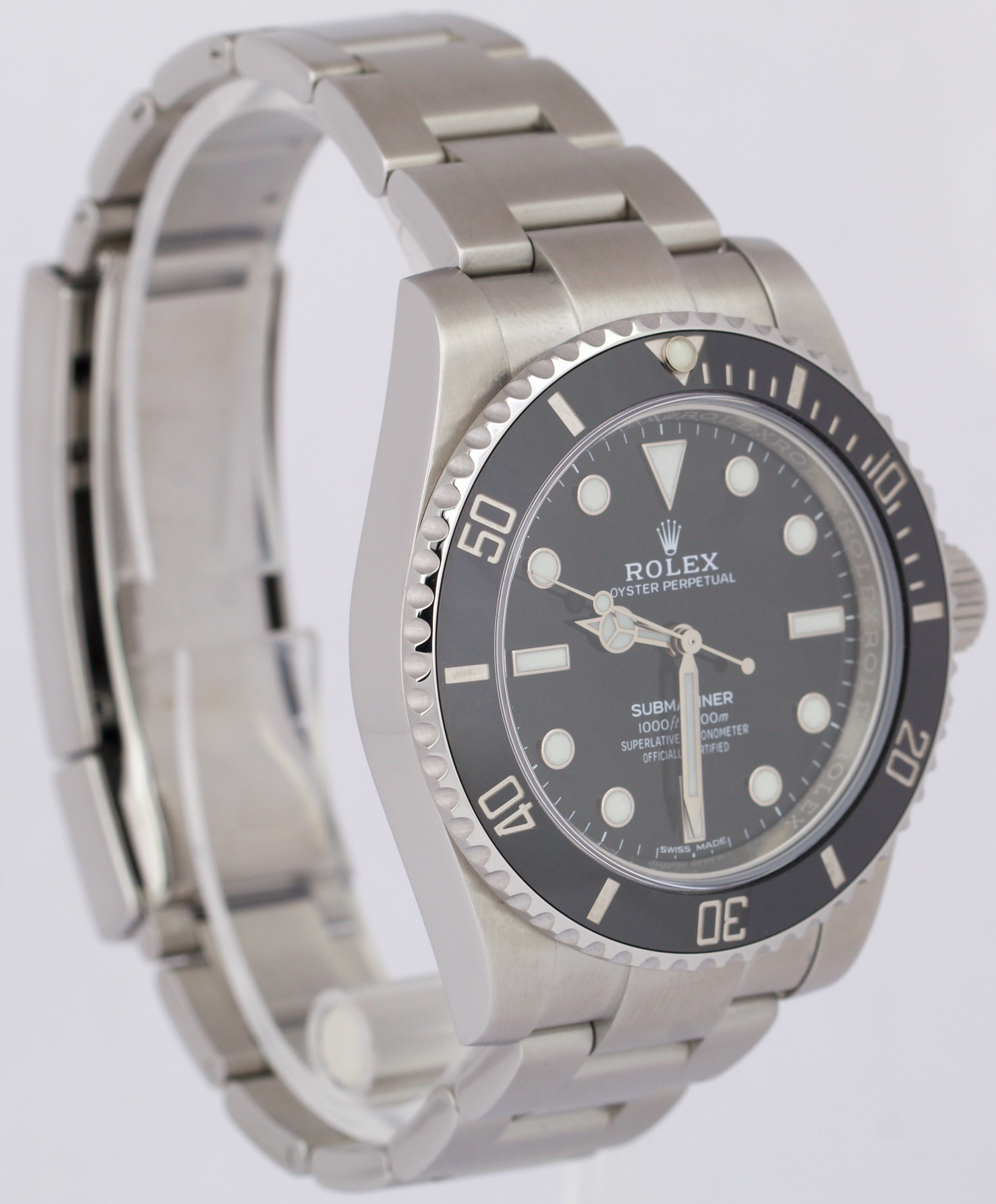 MINT 2019 PAPERS Rolex Submariner No-Date Steel 40mm Black Ceramic 114060 BOX