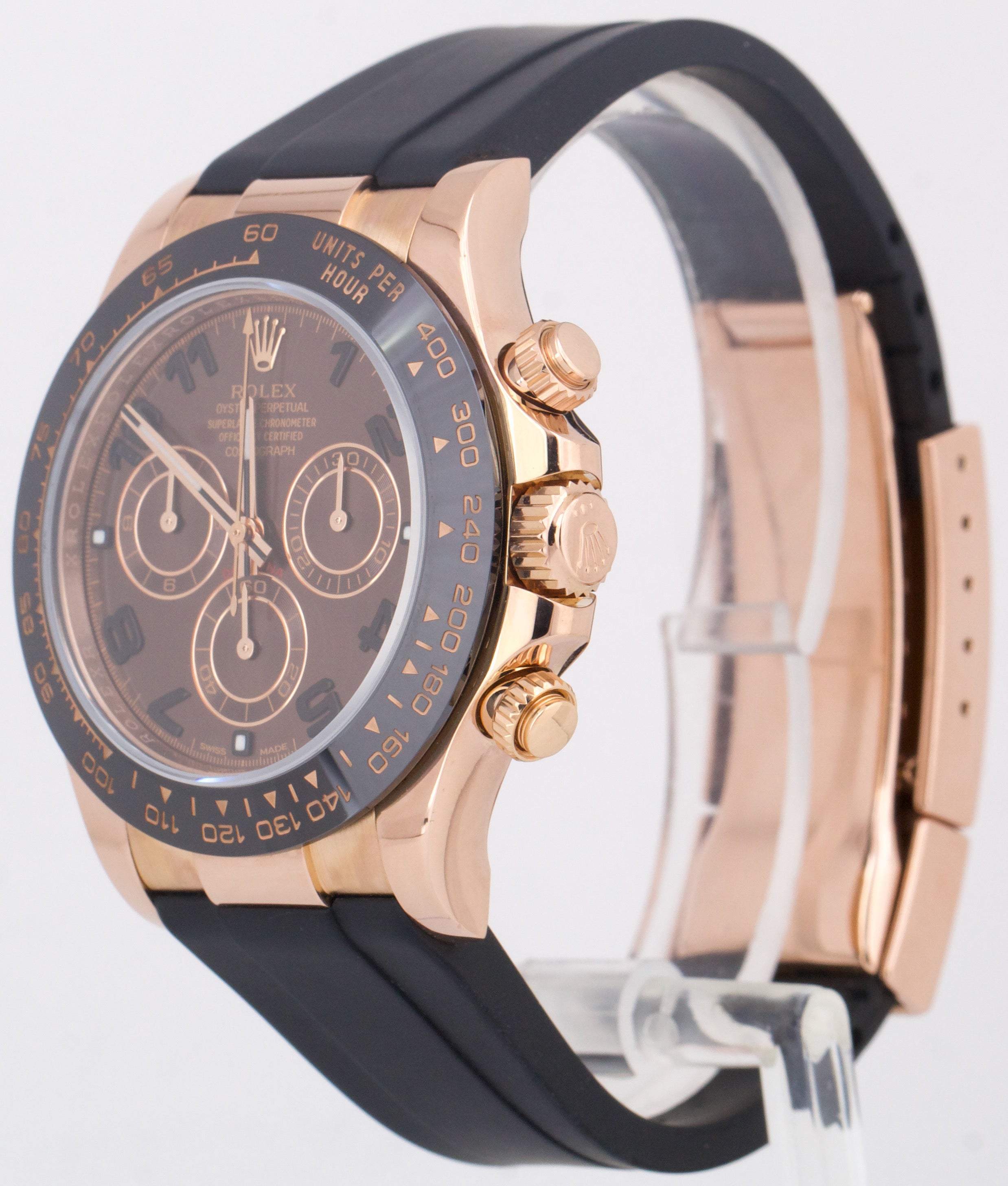 MINT Rolex Daytona CHOCOLATE RACING Arabic Brown 18K Rose Gold Watch 116515