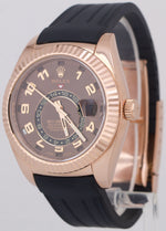 MINT Rolex Sky-Dweller 42mm CHOCOLATE ARABIC Brown 18K Rose Gold 326135 BOX