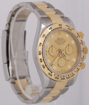 MINT Rolex Daytona Cosmograph 40mm CHAMPAGNE DIAMOND 18K Gold Steel 116503 BOX