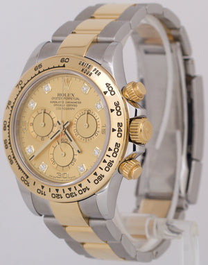 MINT Rolex Daytona Cosmograph 40mm CHAMPAGNE DIAMOND 18K Gold Steel 116503 BOX