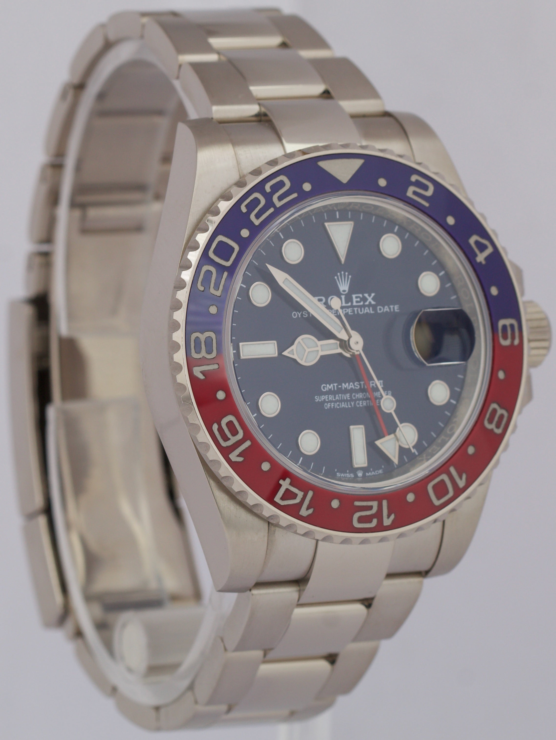 NEW PAPERS Rolex GMT-Master II PEPSI Red Blue 18K White Gold 126719 BLRO BOX