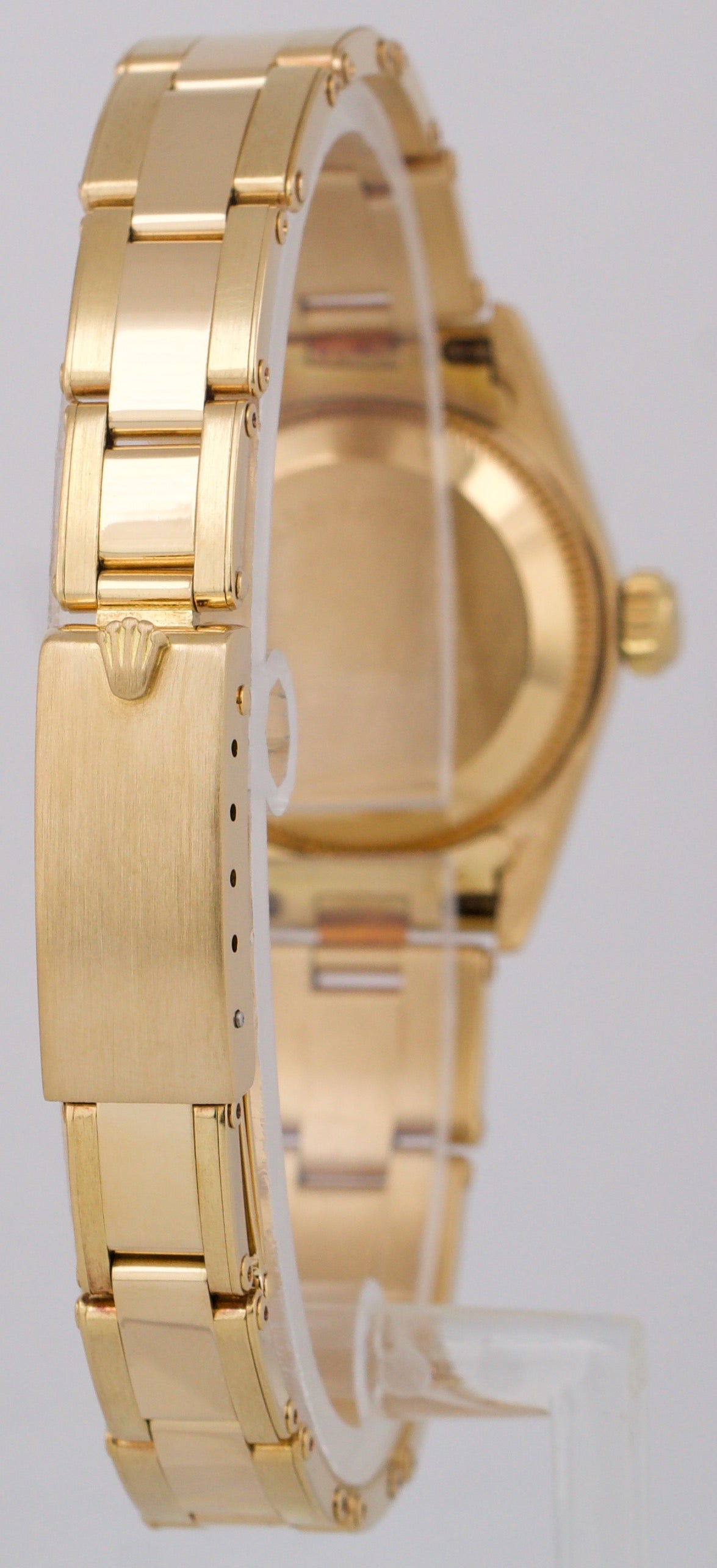 1985 Ladies Rolex Oyster Perpetual 26mm CHAMPAGNE 18K Yellow Gold Fluted 67198