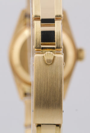 1985 Ladies Rolex Oyster Perpetual 26mm CHAMPAGNE 18K Yellow Gold Fluted 67198