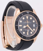 MINT Rolex Yacht-Master 18k Rose Gold Oysterflex Rubber Black 37mm 268655 Watch