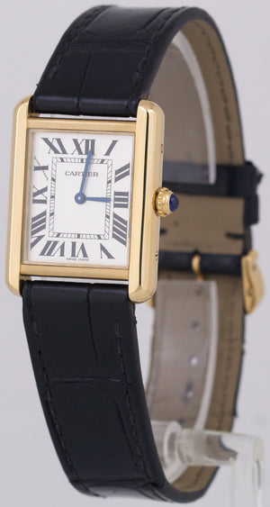 Cartier Lady Tank Solo 18K Yellow Gold SILVER Quartz 31mm x 24mm 3168 Watch