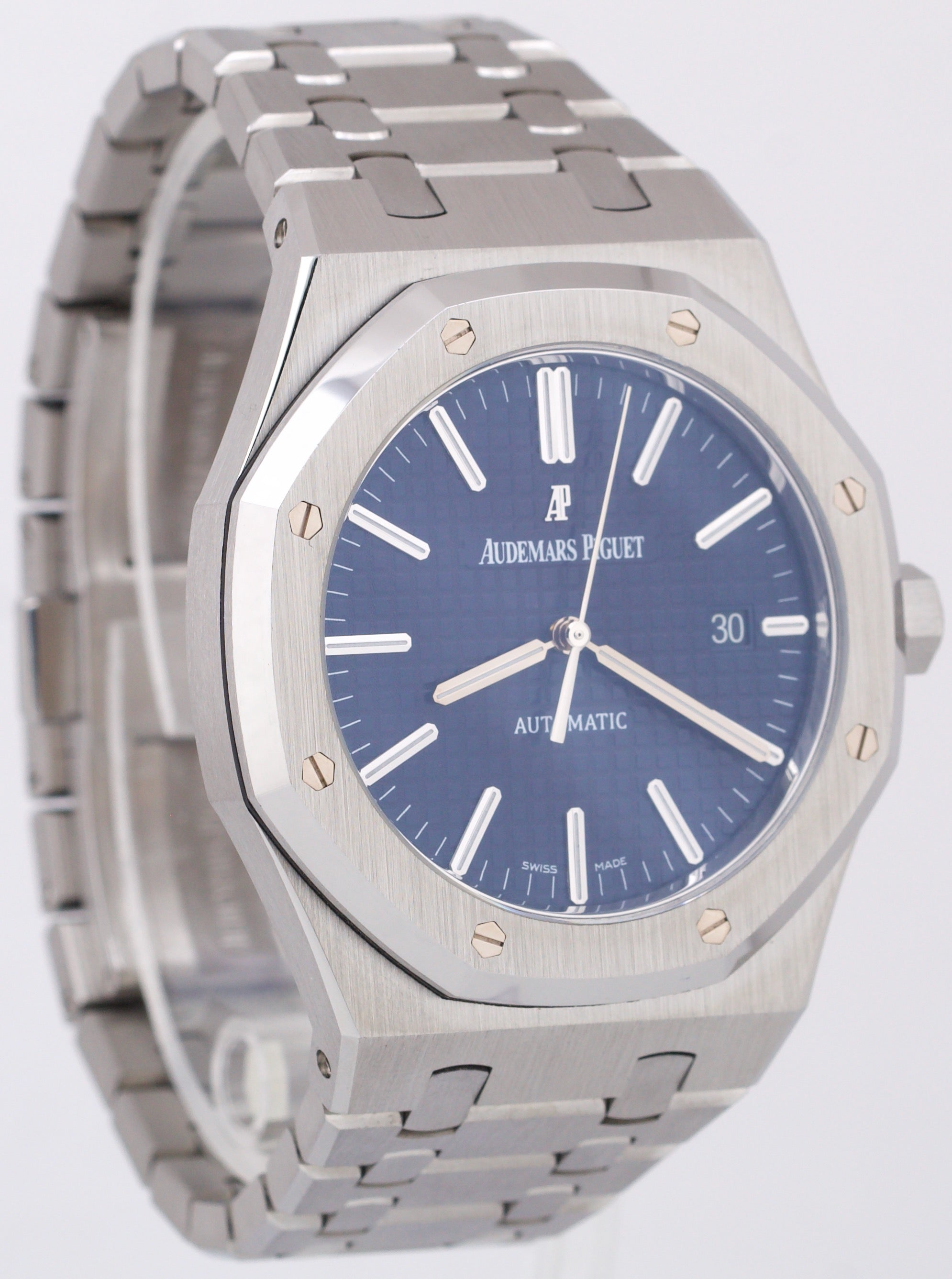 MINT Audemars Piguet Royal Oak BLUE 41mm Stainless Watch 15400ST.OO.1220ST.03