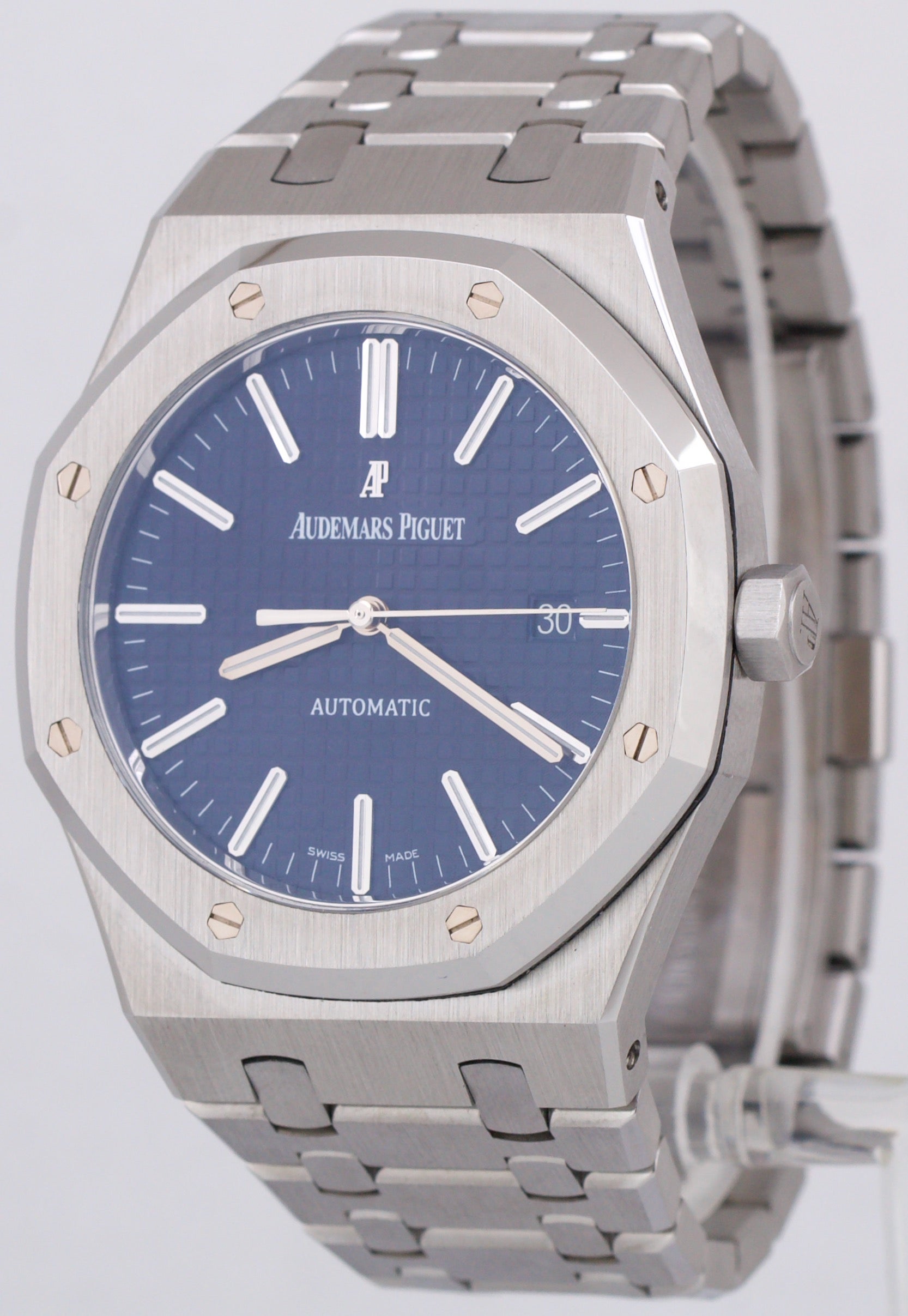 MINT Audemars Piguet Royal Oak BLUE 41mm Stainless Watch 15400ST.OO.1220ST.03