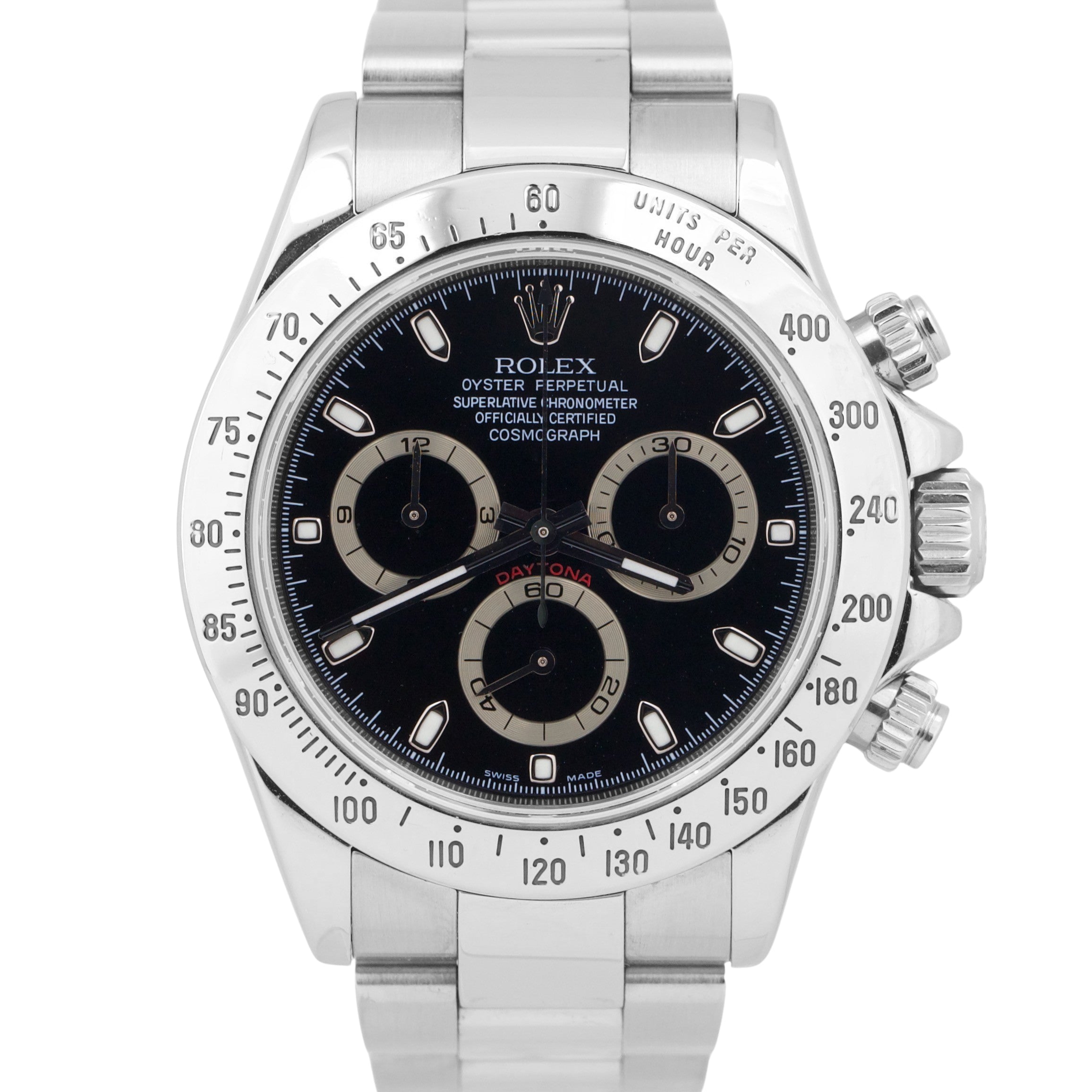 Rolex Daytona Cosmograph BLACK 40mm Stainless Steel REHAUT Oyster 116520 Watch