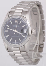 MINT PAPERS Rolex DateJust President Midsize PLATINUM Black 31mm 68246 BOX