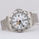 PAPERS Rolex Explorer II 42mm 216570 POLAR WHITE Orange Steel GMT Date Watch BOX