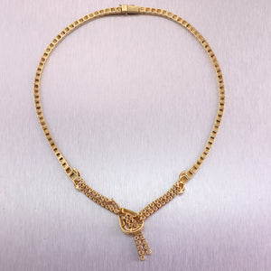 18k Yellow Gold 6ctw Diamond 16" Collar Necklace