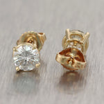 Modern 14k Yellow Gold 1.50ctw Diamond Stud Earrings