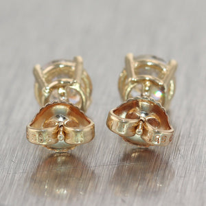 Modern 14k Yellow Gold 1.50ctw Diamond Stud Earrings