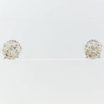 Modern 14k White Gold 2.01ctw Diamond Stud Earrings