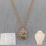 GIA Pear Brilliant Cut 1ct Yellow/I1 Diamond 14k Rose Gold 1.30ctw 26" Necklace