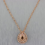 GIA Pear Brilliant Cut 1ct Yellow/I1 Diamond 14k Rose Gold 1.30ctw 26" Necklace