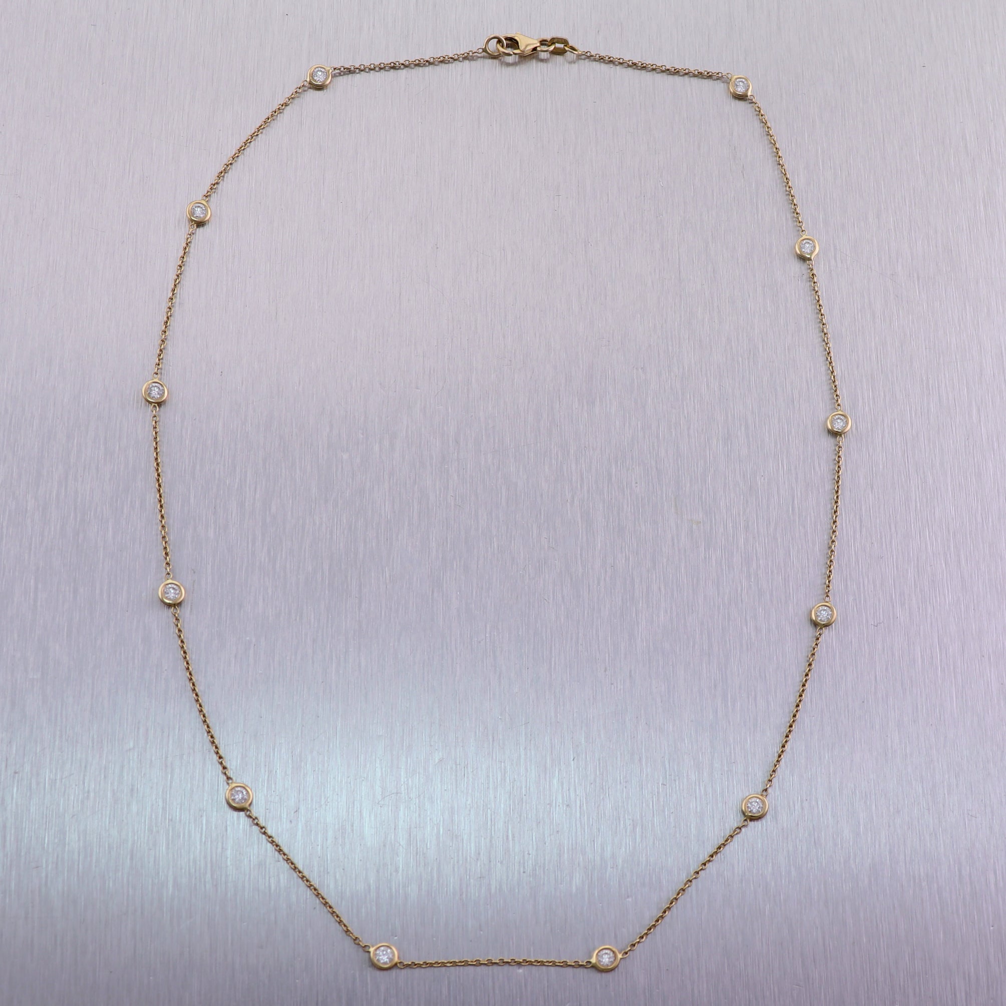 14k Yellow Gold 1.20ctw Diamonds By The Yard 18" Necklace