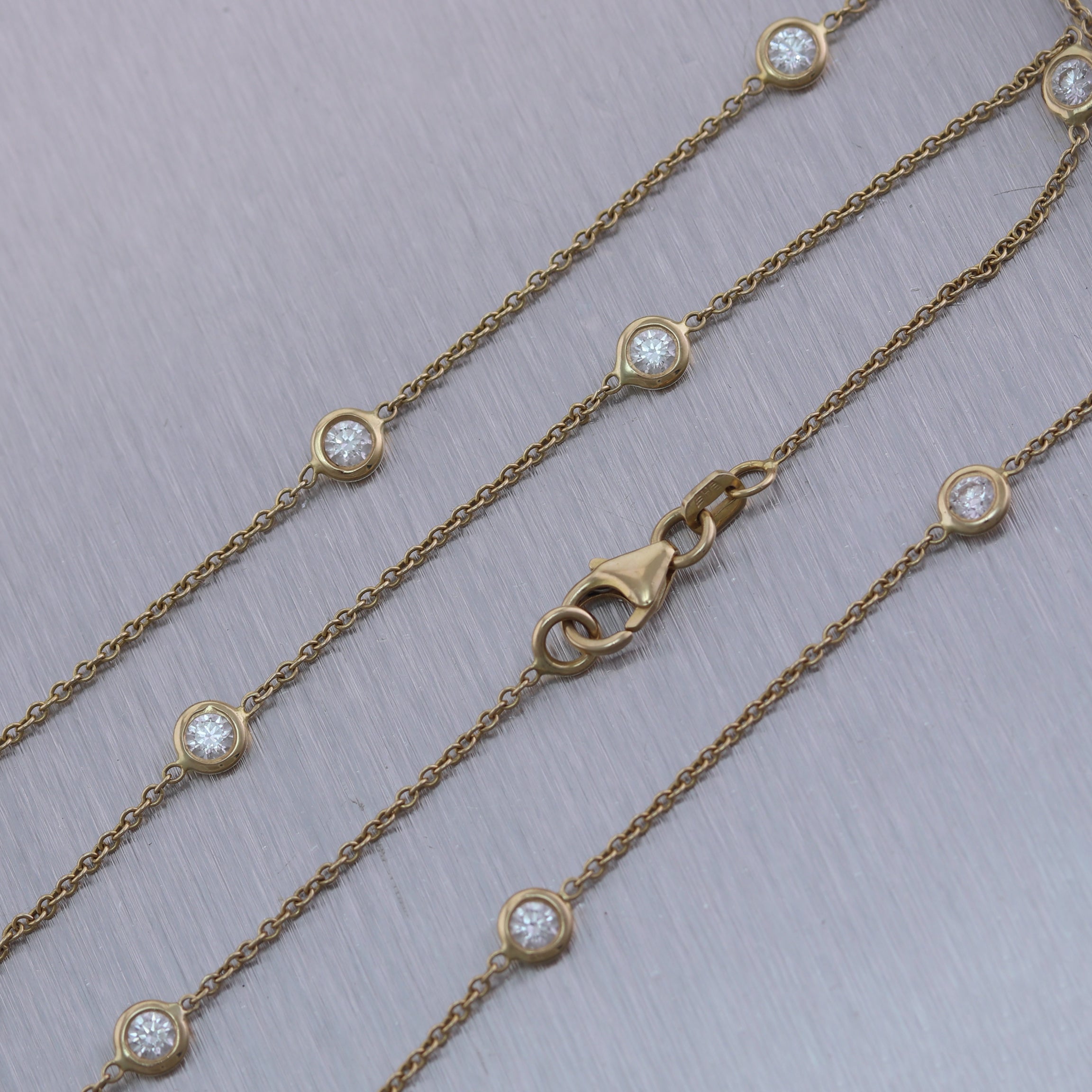 14k Yellow Gold 1.20ctw Diamonds By The Yard 18" Necklace