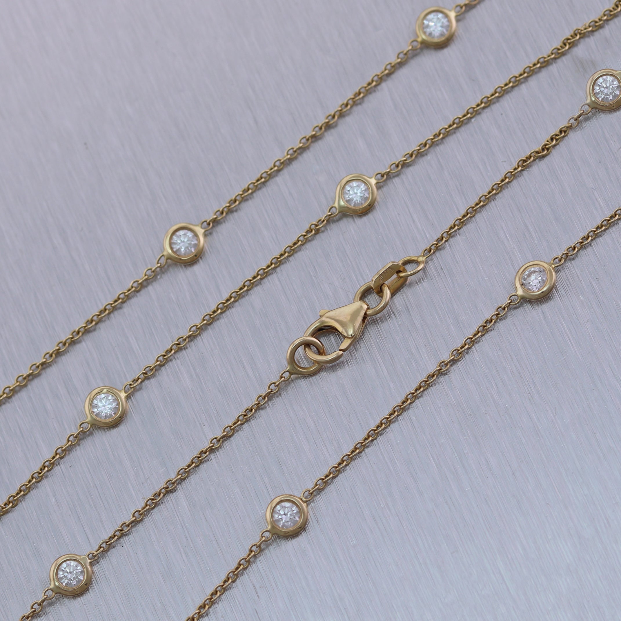 14k Yellow Gold 1.20ctw Diamonds By The Yard 18" Necklace