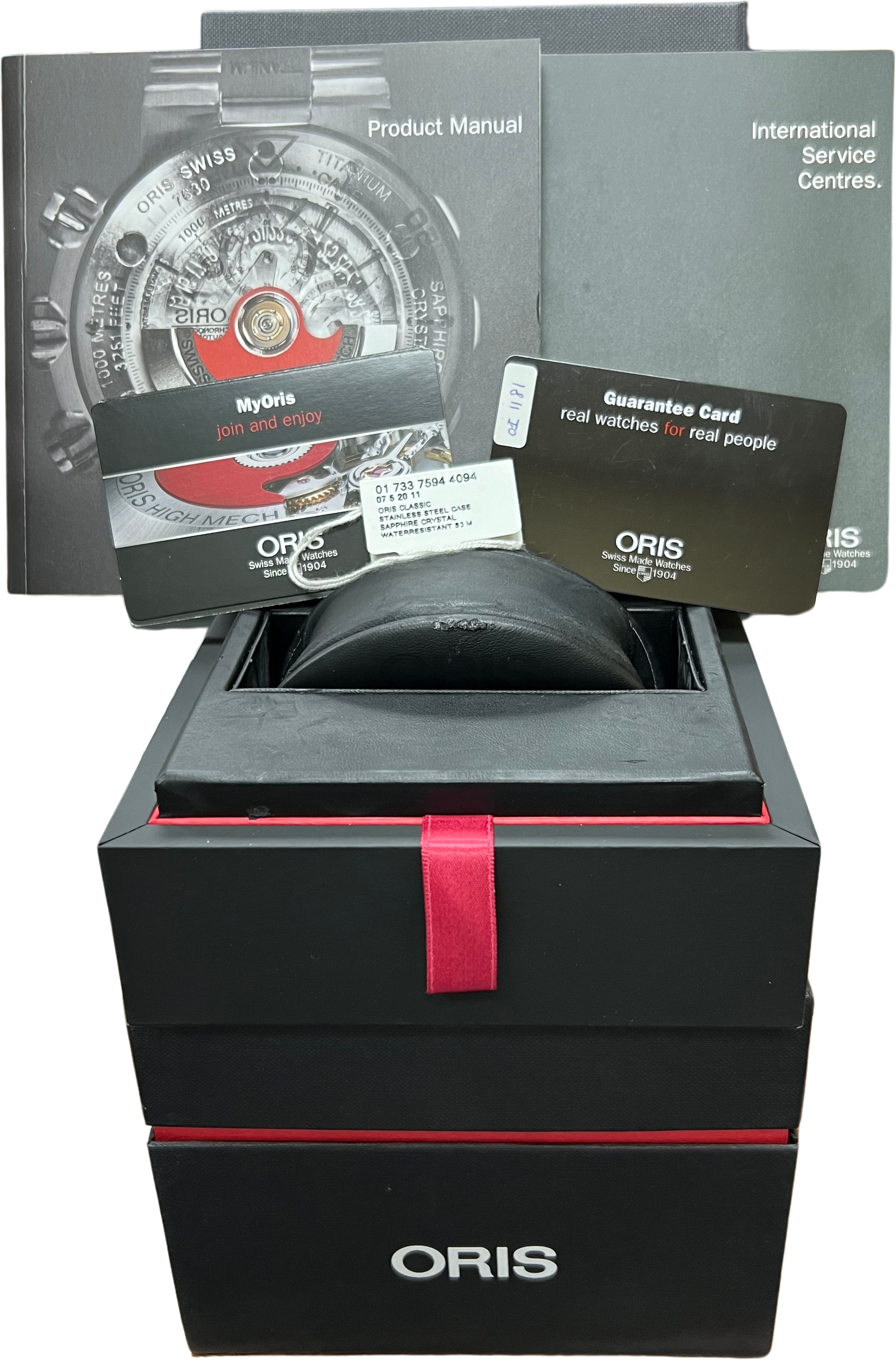 MINT PAPERS Oris Classic Date Black 42mm Watch 01 733 7594 4094-07 5 20 11 BOX