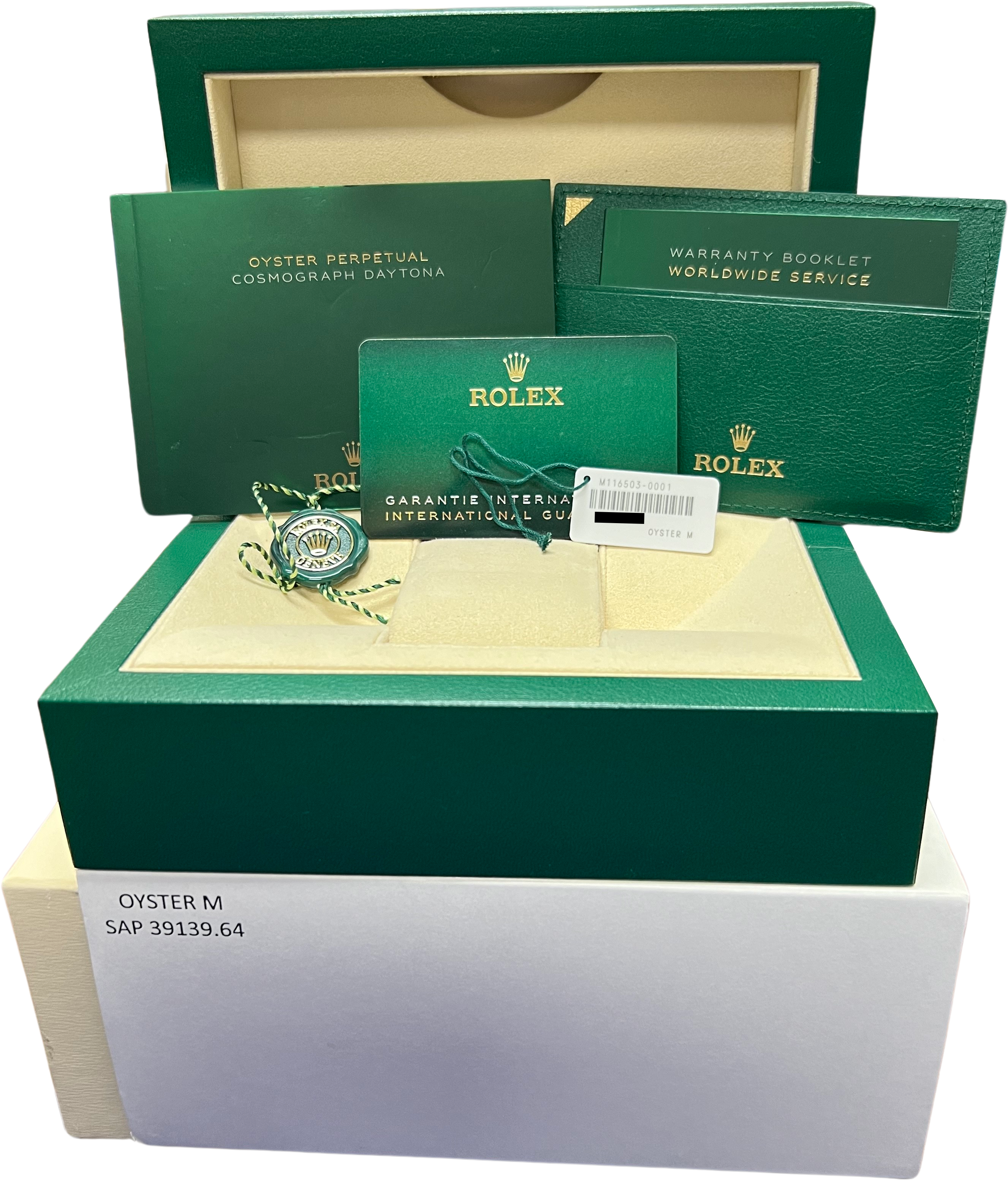 2020 NEW PAPERS Rolex Daytona Cosmograph 40mm White Two-Tone 18K Gold 116503 BOX