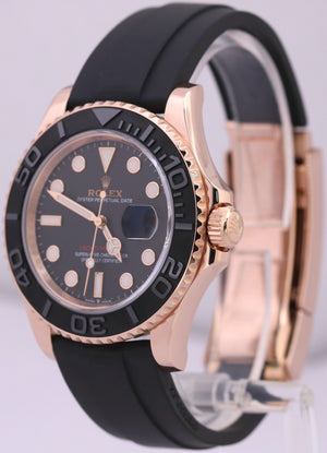 MINT 2022 Rolex Yacht-Master 18K Everose Gold Oysterflex Black 40mm 126655 BOX