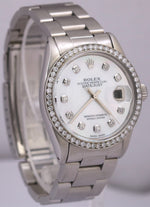 Rolex DateJust 36mm MOTHER OF PEARL DIAMOND Stainless Steel Oyster Watch 16030