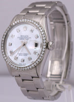 Rolex DateJust 36mm MOTHER OF PEARL DIAMOND Stainless Steel Oyster Watch 16030