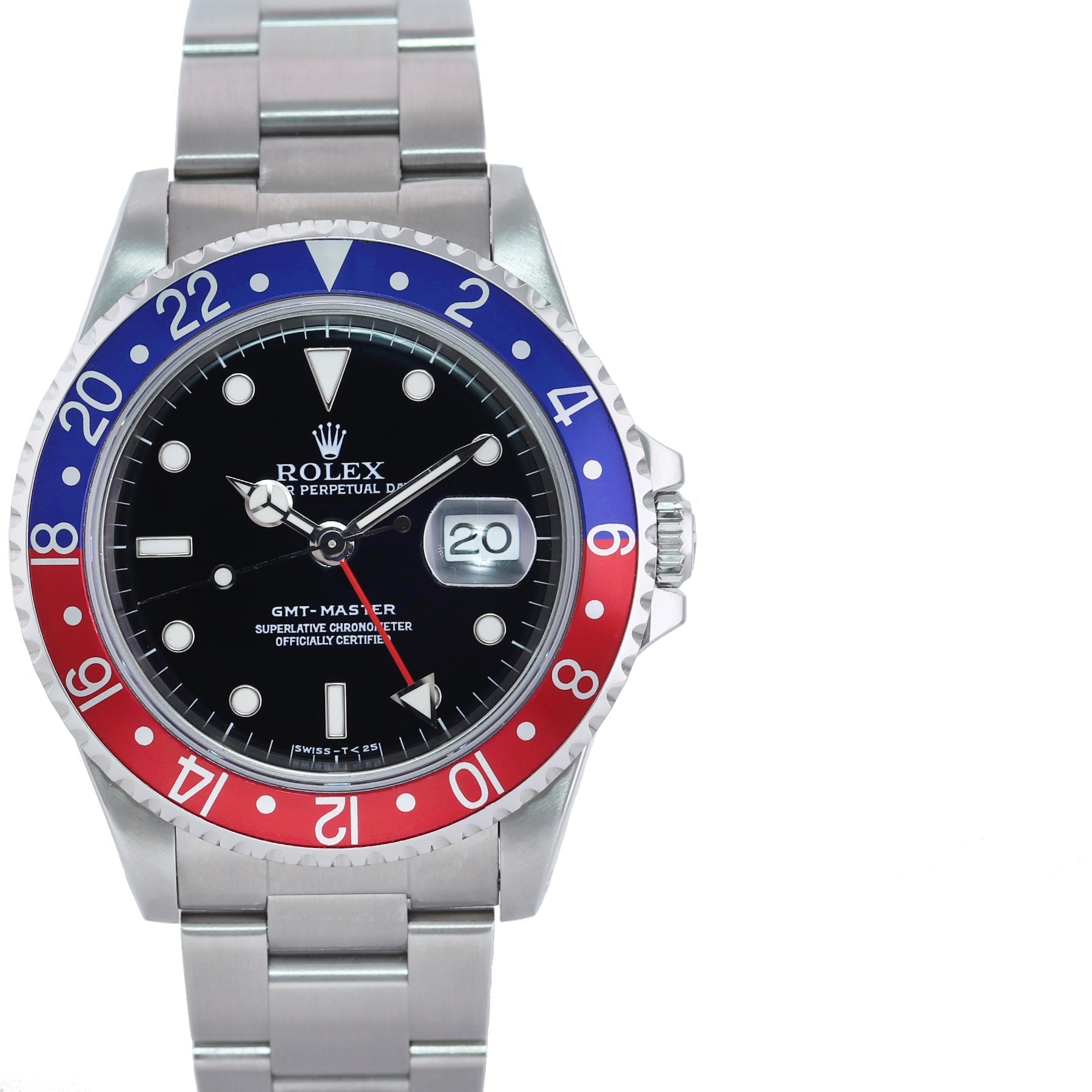 MINT Rolex GMT-Master Pepsi Blue Red Tritium Steel 16700 Watch Oyster Box