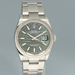 2022 NEW PAPERS Rolex DateJust Green Palm 126234 Steel Oyster White Gold Watch Box